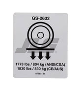 97693 Label, Wheel Load 2632 | Genie